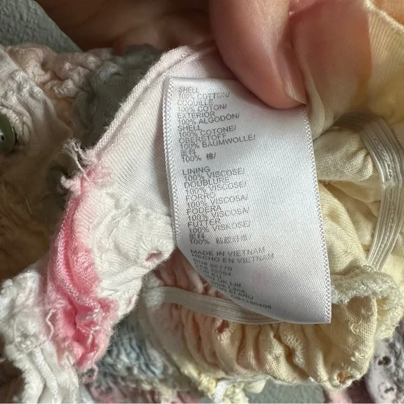 Urban Outfitters Tie Dye Puff Sleeve Crop Top XS - Picture 7 of 12